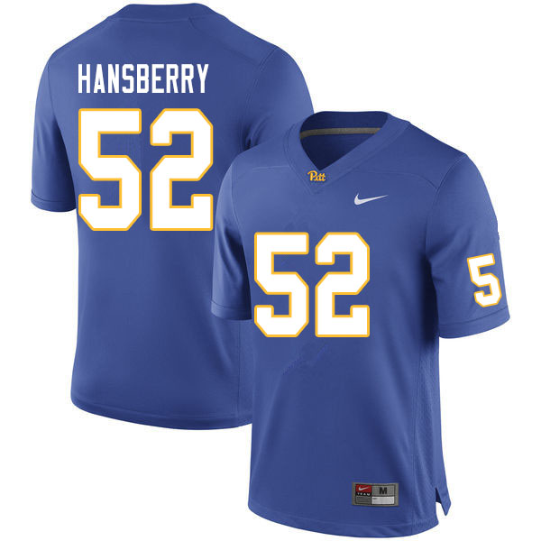 Men #52 Jack Hansberry Pitt Panthers College Football Jerseys Sale-Royal